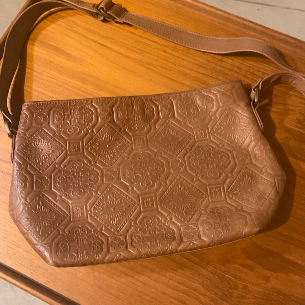 Liz Claiborne Tan Embossed Shoulder Bag